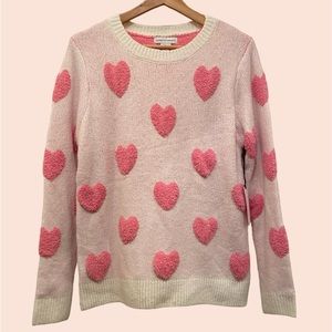Cupcakes And Cashmere Pullover Hearts Sweater Women’s M